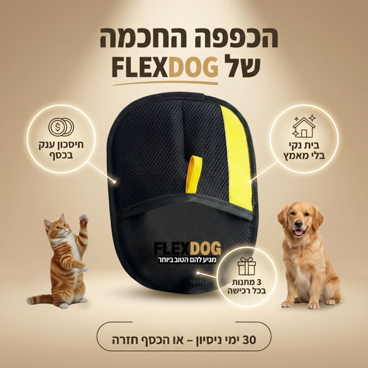 הכפפה החכמה להסרת שיער לכלבים וחתולים